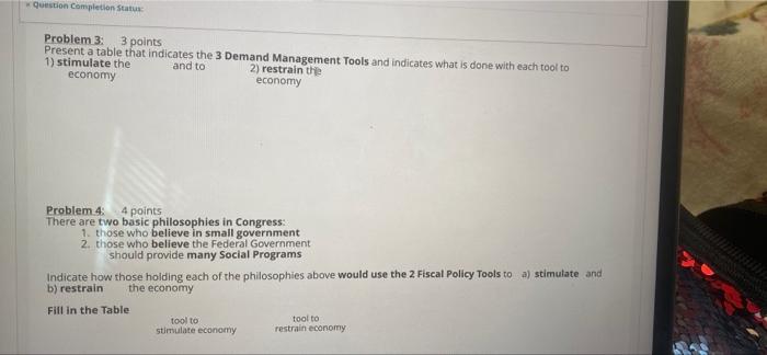 Solved Question Completion Status Problem 1 6 points Show | Chegg.com