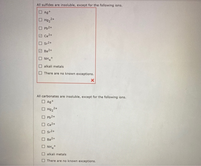 Solved Summarize the solubility guidelines for common ions. | Chegg.com