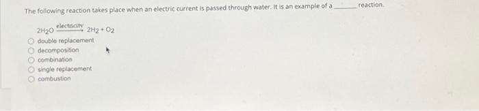 Solved The following reaction takes place when an electric | Chegg.com