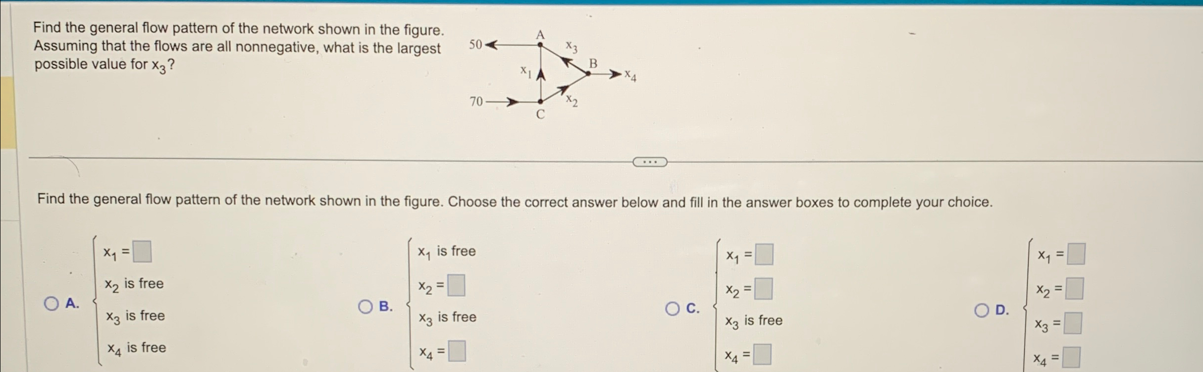 Solved Find the general flow pattern of the network shown in | Chegg.com