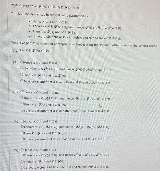 Solved Prove The Following Statement. Assume All Sets Are | Chegg.com