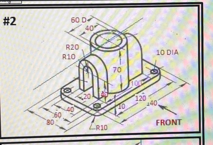 Solved A) Orthographic Projection Drawing: 1) In AutoCAD, | Chegg.com