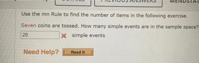 Seven Coins Are Tossed How Many Simple Events Are In The Sample Space