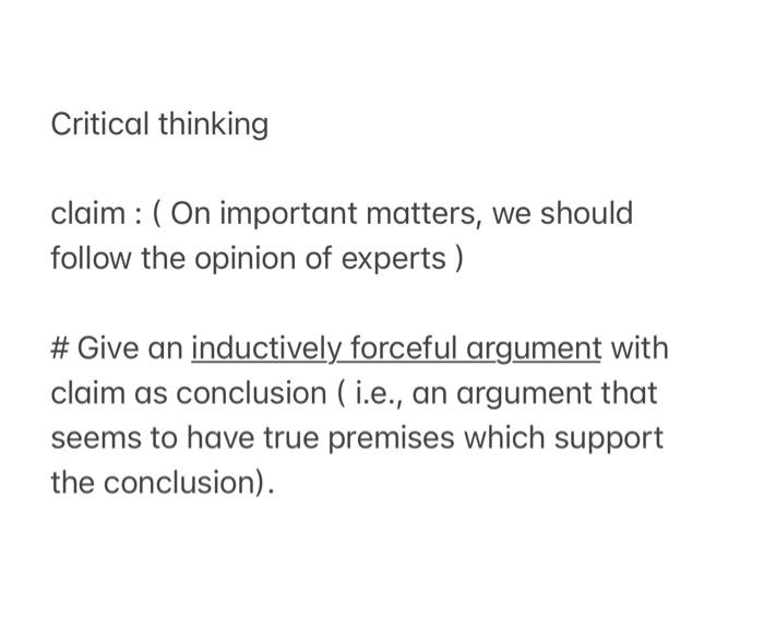 claim meaning in critical thinking