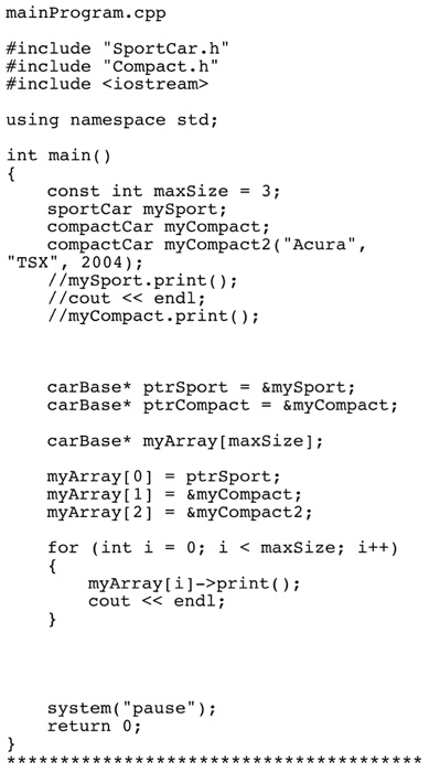 Solved use c++ C++ Virtual Function Lab Add comments | Chegg.com