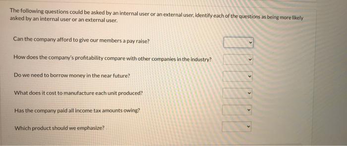 Solved The Following Questions Could Be Asked By An Internal | Chegg.com