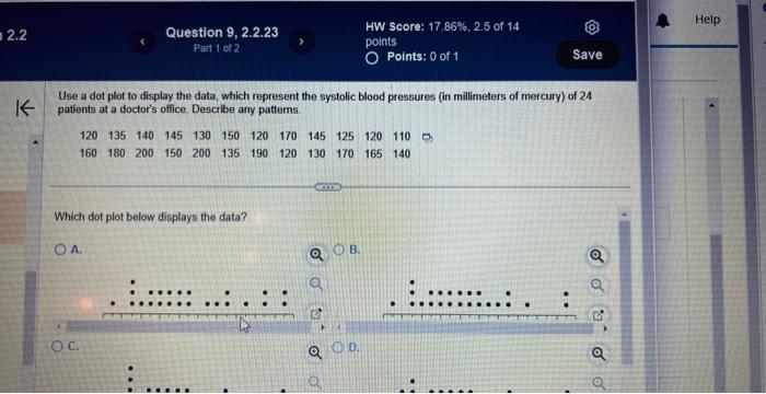 Solved Use a dot plot to display the data, which represent | Chegg.com