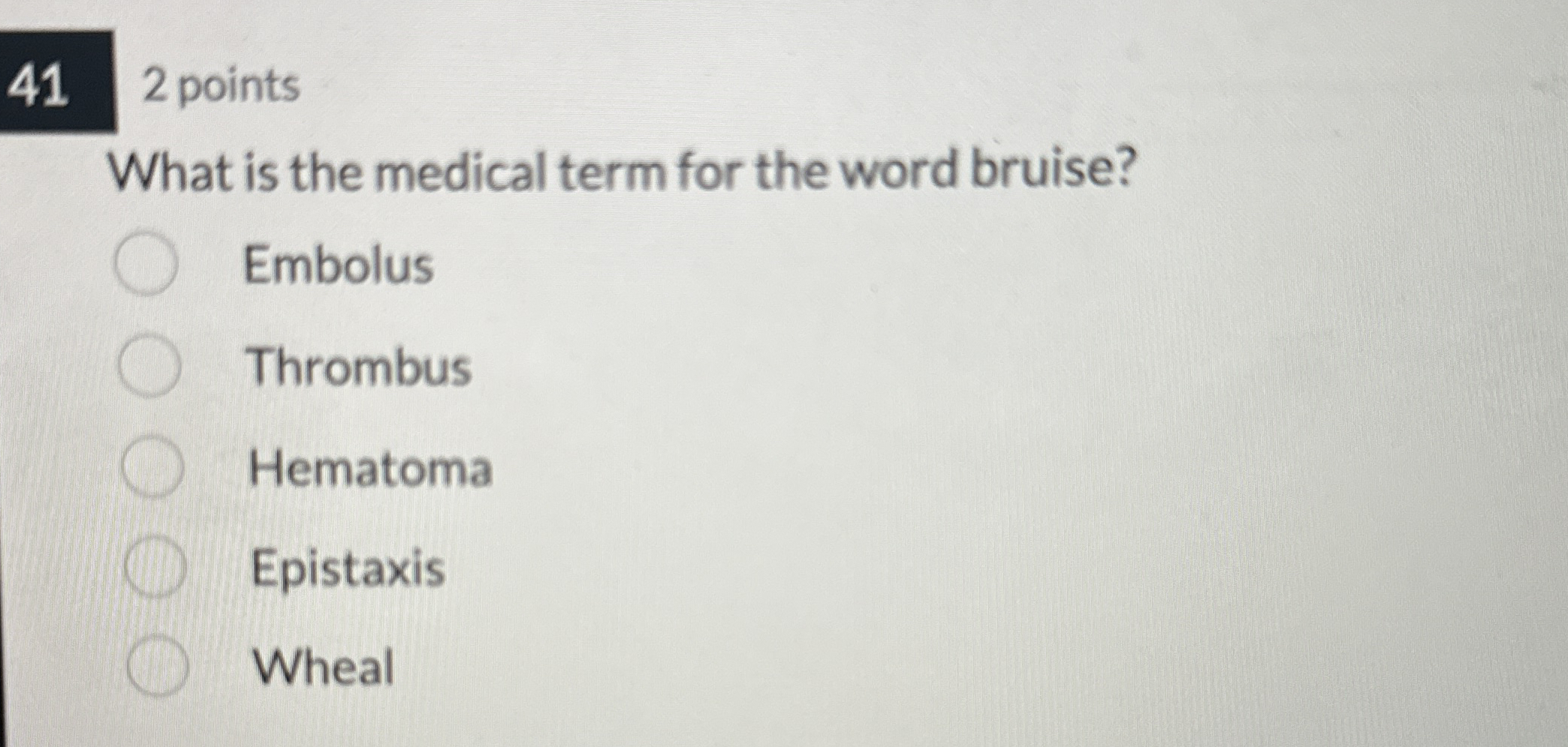 Solved 412 ﻿pointsWhat is the medical term for the word