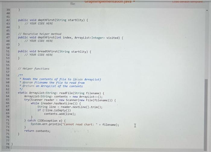 Solved i need JAVA help with read graph, breadth first | Chegg.com