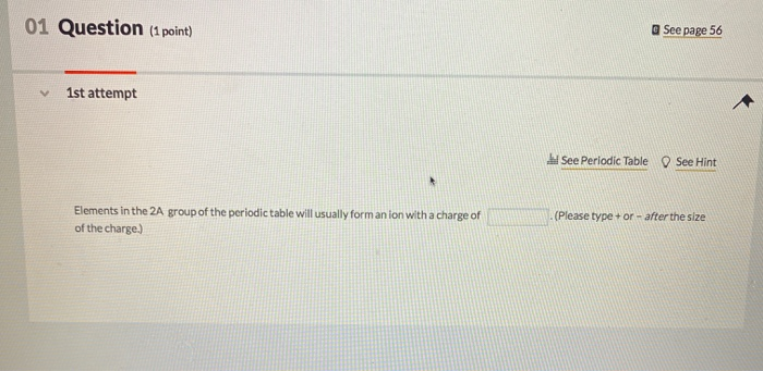 Solved 01 Question (1 point) See page 56 1st attempt See | Chegg.com