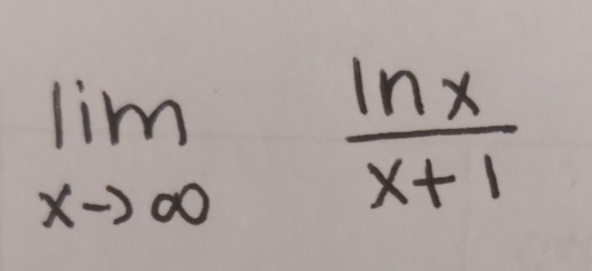 Solved Evaluate by facyoring. No L hospital rulelimx→∞lnxx+1 | Chegg.com