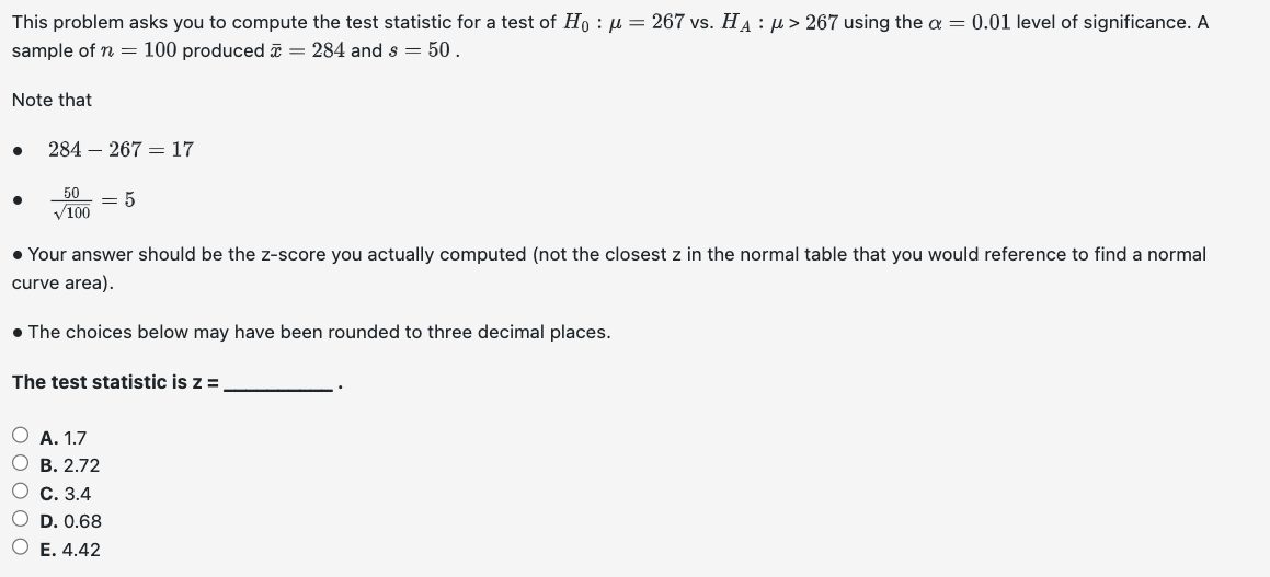 Solved This problem asks you to compute the test statistic | Chegg.com