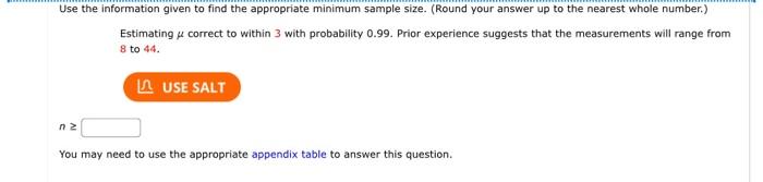 Solved Use the information given to find the appropriate | Chegg.com