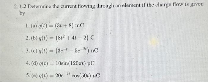 Solved 2.1.2 Determine the current flowing through an | Chegg.com