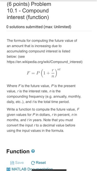 Solved The formula for computing the future value of an | Chegg.com