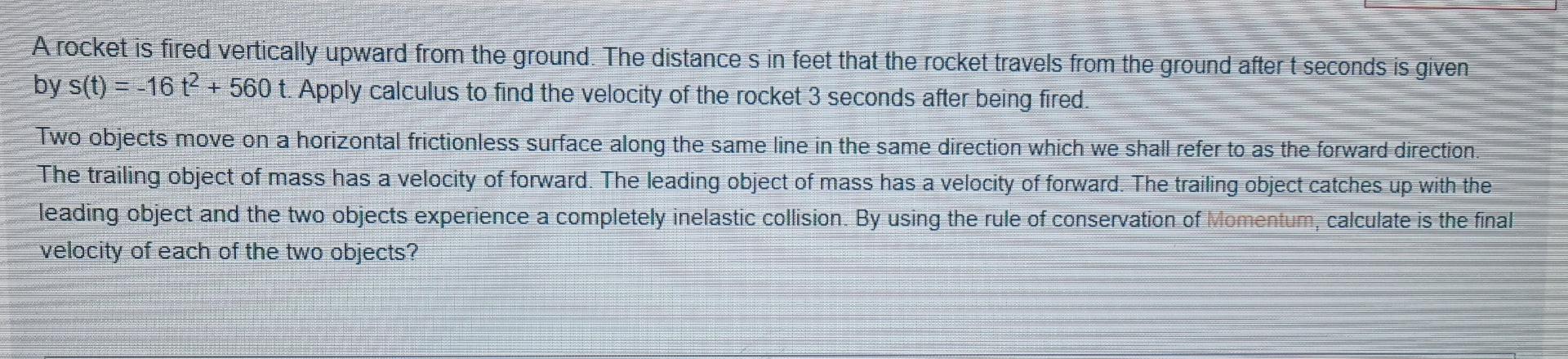 Solved A Rocket Is Fired Vertically Upward From The Ground. | Chegg.com