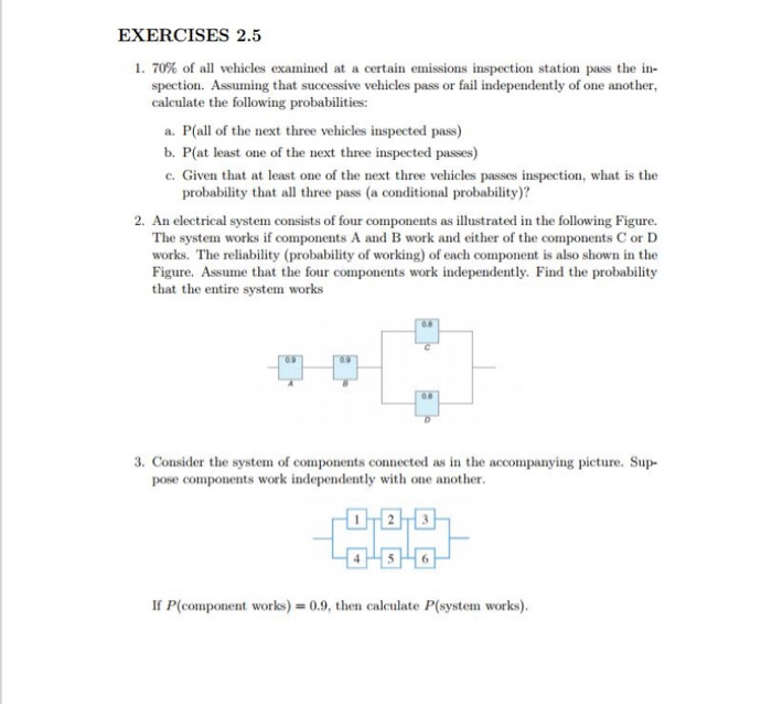 Solved EXERCISES 2 5 1 70 Of All Vehicles Examined At A Chegg