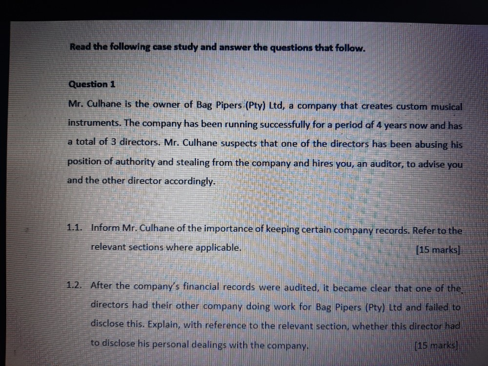 Solved Read the following case study and answer the | Chegg.com