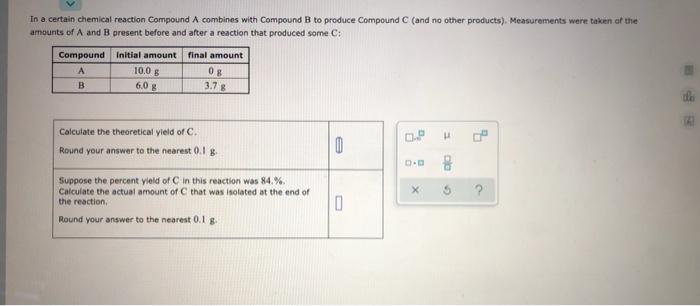 Solved In A Certain Chemical Reaction Compound A Combines | Chegg.com