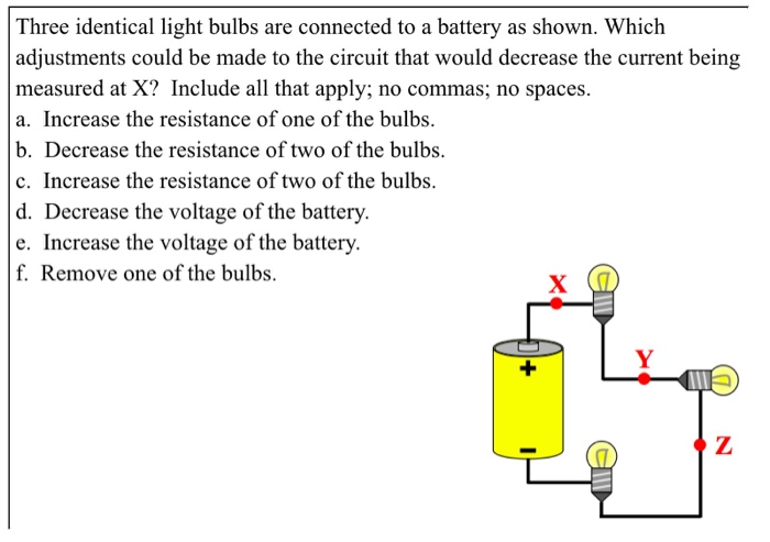 Solved Three identical light bulbs are connected to a | Chegg.com