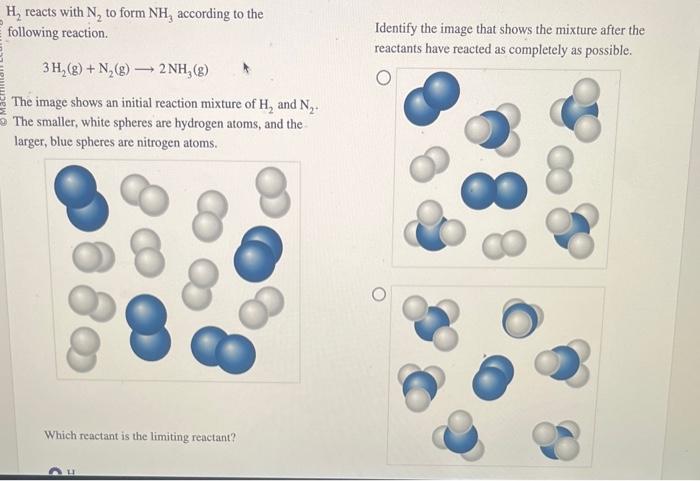 Solved H2 reacts with N2 to form NH3 according to the | Chegg.com