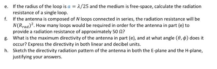 infinitesimal current loop antenna, such as the one | Chegg.com