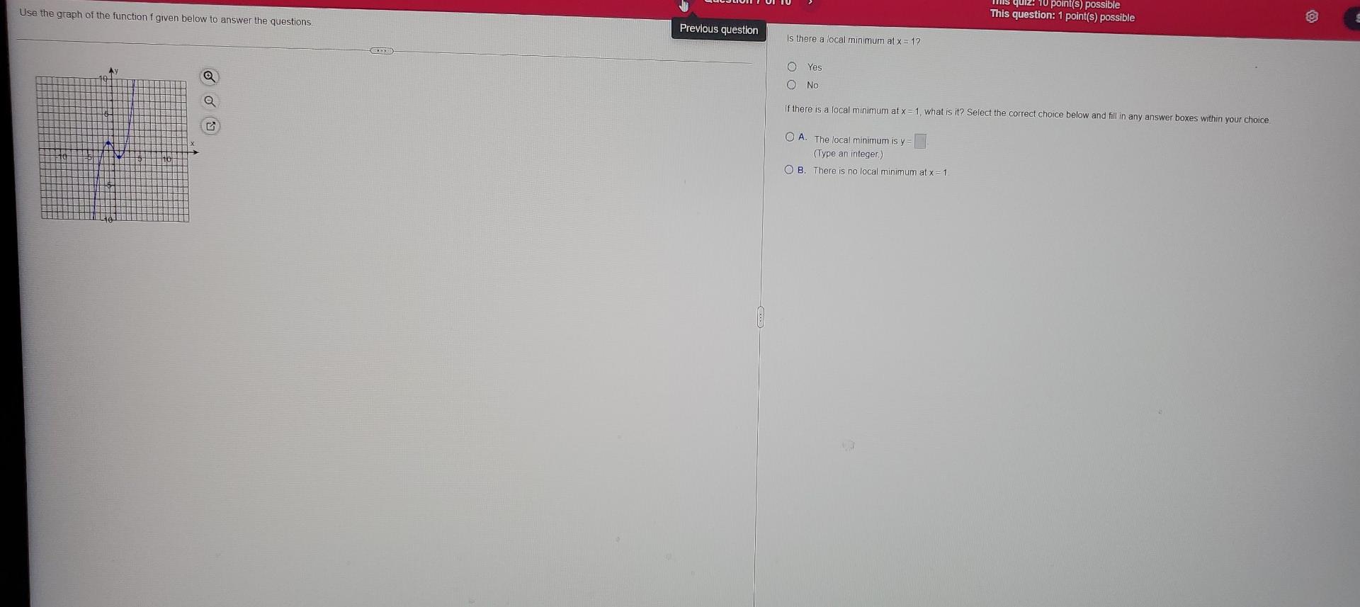 Solved Use the graph of the function f given below to answer | Chegg.com