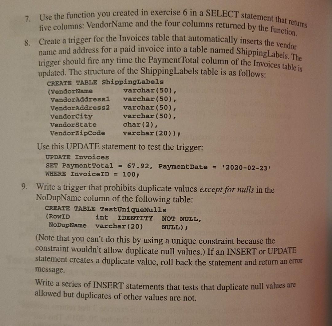 Solved 7. Use the function you created in exercise 6 in a | Chegg.com