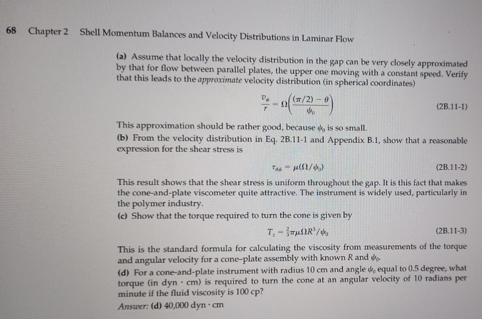 Solved 11 The coneandplate (see Fig. 2B.11). A