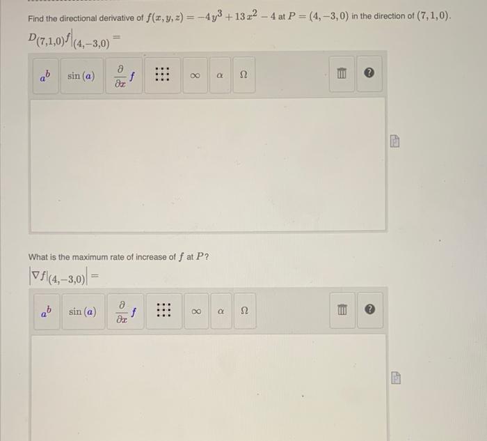 Solved Find The Directional Derivative Of Chegg Com