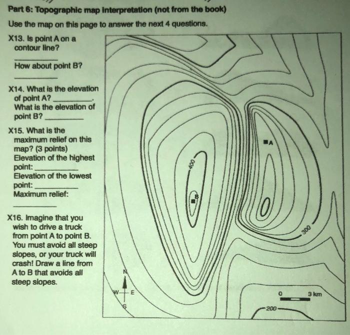 Solved Part 6: Topographic map interpretation (not from the | Chegg.com