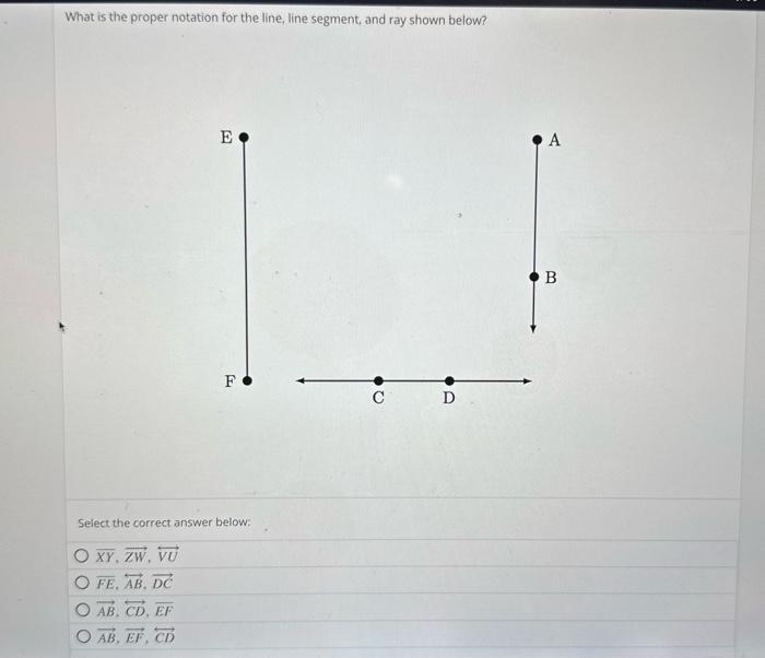 Solved What is the proper notation for the line, line | Chegg.com
