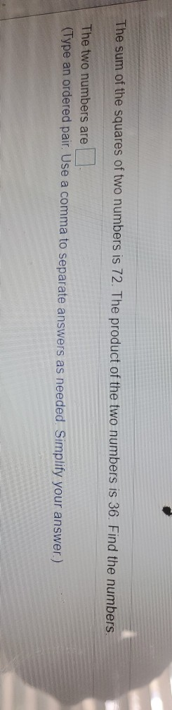 the sum of two numbers is 72 and their quotient is 10