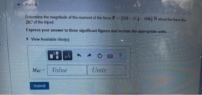 Solved Part A Determine The Magnitude Of The Moment Of The | Chegg.com