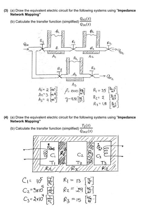 Solved 3 A Draw The Equivalent Electric Circuit For The 1776