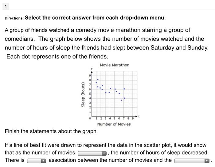 Solved 1 Directions: Select the correct answer from each | Chegg.com