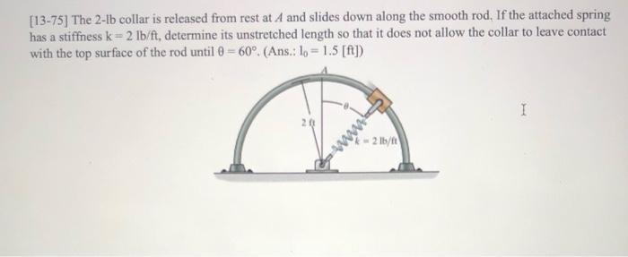 Solved The Lb Collar Is Released From Rest At A Chegg Com