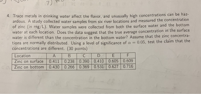 Solved 2 W 4. Trace metals in drinking water affect the | Chegg.com