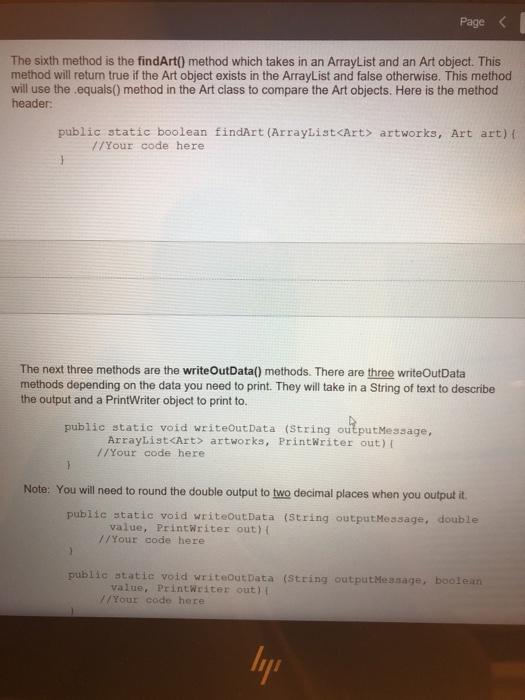 Programming Project 7 - Art Analysis Note: When you | Chegg.com
