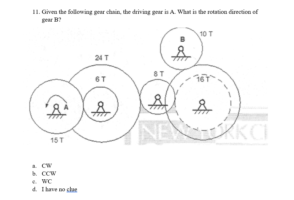 Gear Rotation Questions Solved Given the following gear chain, the driving gear is | Chegg.com
