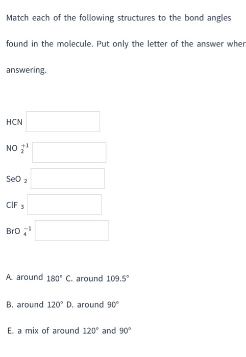 Solved Match Each Of The Following Structures To The Bond | Chegg.com