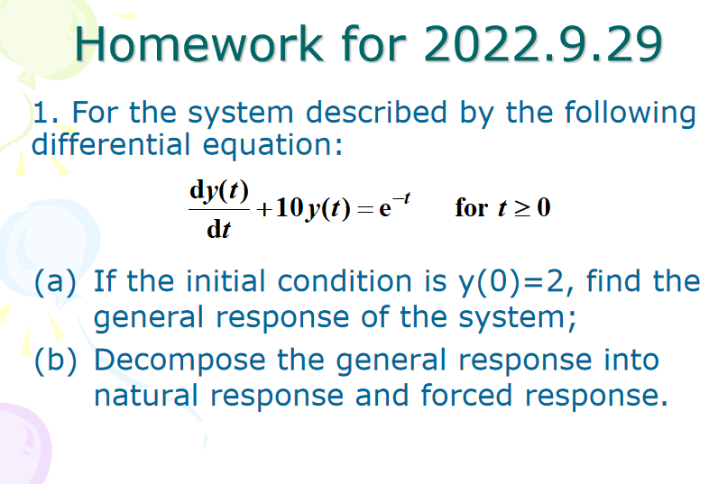 Solved 1. For the system described by the following | Chegg.com