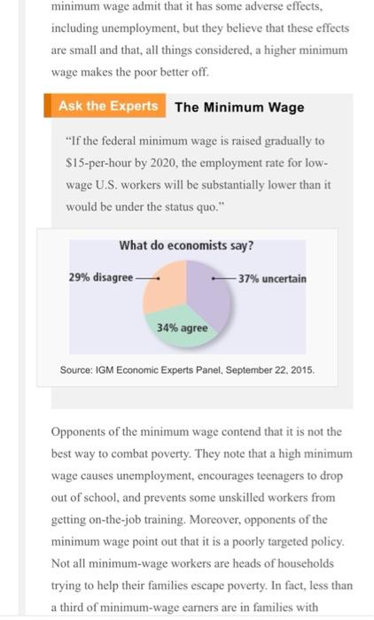 Solved Read and consider the Minimum Wage case study | Chegg.com