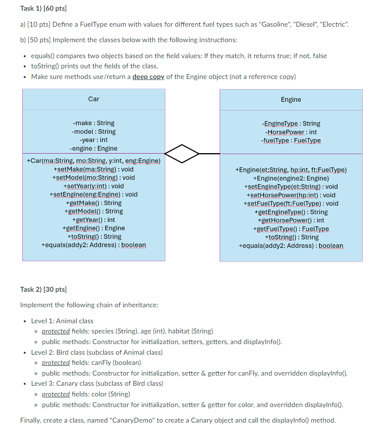 Solved Please do the following in Java only. | Chegg.com