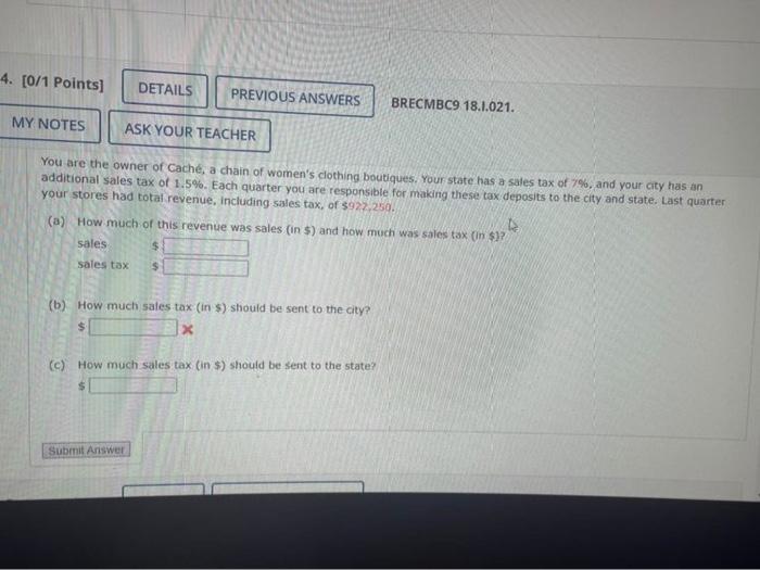 Solved 4. [0/1 Points] DETAILS PREVIOUS ANSWERS BRECMBC9 | Chegg.com