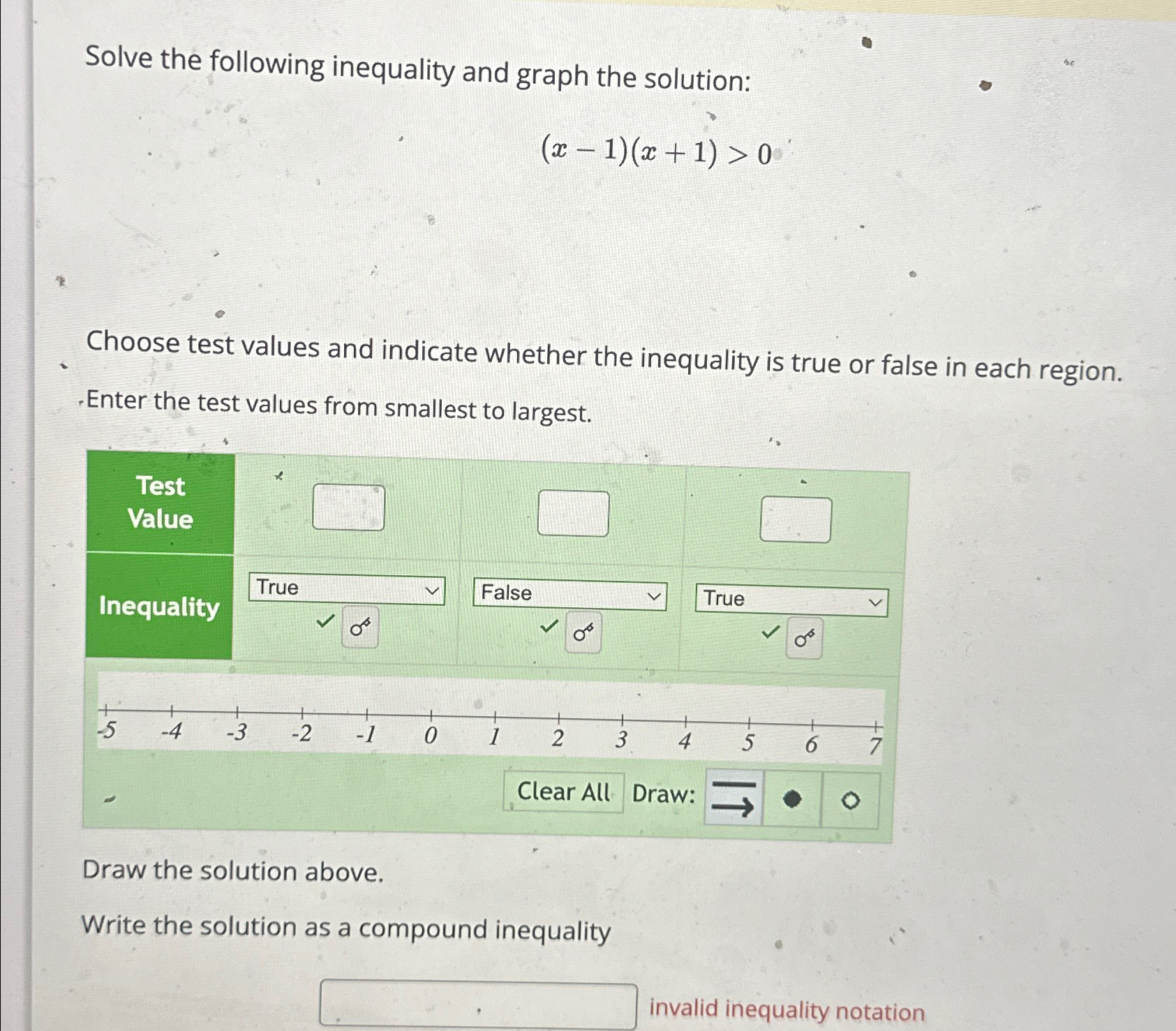 Solved Solve the following inequality and graph the | Chegg.com