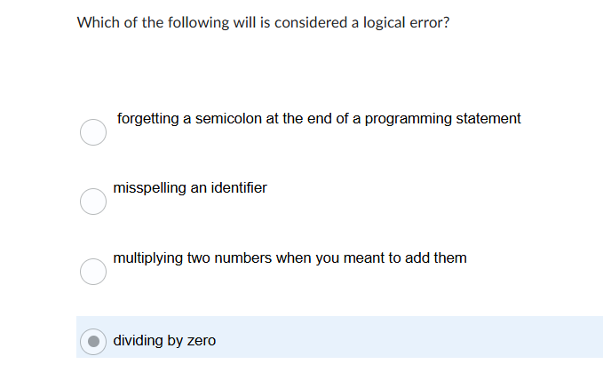 Solved Which of the following will is considered a logical | Chegg.com