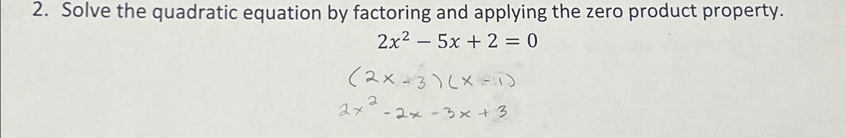 Solved Solve the quadratic equation by factoring and | Chegg.com