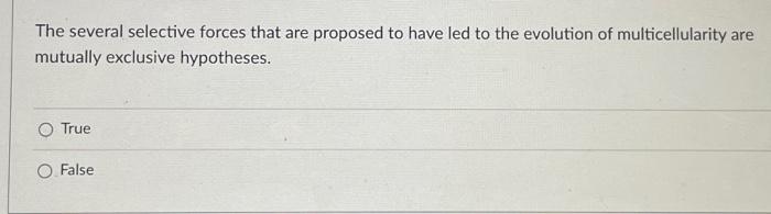 Solved The several selective forces that are proposed to | Chegg.com