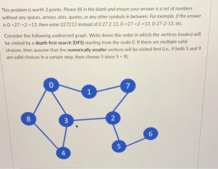Solved This problem is worth 3 points. Please fill in the | Chegg.com